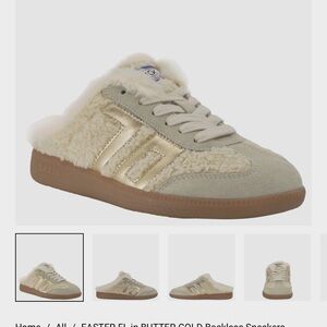 BACK 70 EASTER FL IN BUTTER GOLD BACKLESS SNEAKER